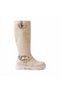 Zri̇nx-312 Premium Beige Zippered Daily Women's Boots with Buckle Accessories - 3