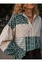100% Cotton Fabric Panel Set 5 Different Patterns 30X60 cm – Vintage Floral Pattern, Dark Green and Blue Tones - 8