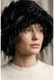 Women's White Fringed Plush Bucket Hat Winter Faux Fur Bucket Hat Soft Textured Fringe Detailed Design Hat - 8