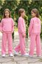 Girl's Floral Printed Sweatshirt with Back Detail, Double Set, 2 Yarns - 4