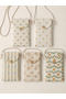 100% Cotton Fabric Panel Set 5 Different Patterns 30X60 cm – Vintage Floral Pattern, Beige, Yellow and Green Tones - 7