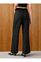 Black Solid Wide-Leg Trousers - 2