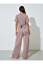 Solid Back Tie Strap Top and Wide Leg Pants Co-Ords - 5