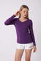 Women's V-Neck Long Sleeve Basic T-Shirt Set of 2 - 6