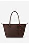Brown Women's Decorated Zippered Shopper Shoulder Bag