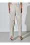 Cream Solid Ankle Length Relaxed Fit Trousers - 4