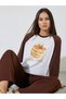 Color Block Graphic Print Long Sleeves Oversized T-Shirt