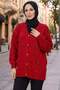 V-Neck Button Detailed Knitwear Cardigan Red Hnt2810