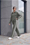 Women's Modal Set with Stone Detail on the Sides and Half Zipper - 3