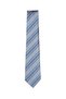 Grey White Striped Classic Blue Tie – 8 cm Wide - 7