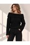 New Season Premium Quality Madonna Collar Off-The-Shoulder Knitwear Women's Sweater