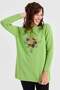 Women's Crew Neck Embroidered Front Long Wool Sweater A.E.Green - 6