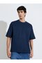 Men Navy Blue Graphic Print Oversized T-Shirt - 3