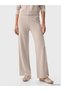 Alita City Farkıyla Xside Beige Knitwear Straight Standard & Regular Wide Leg Women's Pants