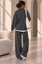 Women's Draped Modal Double Set Long Top Wide Leg Pants Hijab Compatible Zg3535 - 2