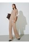 Wide Leg Casual Knit Pants with Contrast Trim - 2