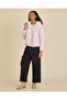 Men Pink Striped Bow Basic Puffer Jacket - 5