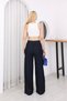 Britney Elastic Waist Trousers Navy Blue - 4