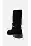 Margot Genuine Suede Buckle Flat Boots - 2