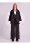 Women's Black Patterned Jacquard Asymmetrical Cut Jacket - 4