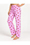 Women's Premium Patterned Comfortable Cut Pink Pajama Bottoms 4774 - 4