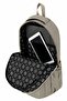 Luxury Crinkle Fabric Gray Unisex High School and Middle School Backpack, School Bag, Multi-Compartment, Water Resistant - 7