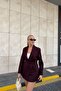 Front and Back Double Paddled Collarless Jacket - 2