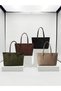 Women's Black Leather Shoulder Bag Stylish Design Daily Use Large Size Zippered Tote Bag - 5