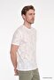 Men's Ecru Cotton Slim Fit Slim Fit Crew Neck Printed T-Shirt - 2