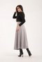 Women's Hijab Suede Flared Maxi Skirt - 5