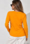 Women's Orange Crew Neck Long Sleeve Cotton Bodysuit - 5