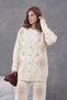 Women's Floral Embroidery Embellished V-Neck Cardigan Pants Knitwear Set - 3