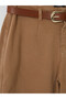 Gencc Quality Lcw Curve Brown Denim Straight Culotte High Waist Wide Leg Women's Jean Trousers - 5