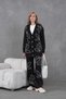 Women's Embroidered Buttoned Knitwear Cardigan Wide-Leg Pants Two-Piece Set