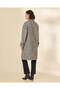 Women Grey Textured Long Coat - 4