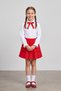 Girls' Red Bow Lace White Long Sleeve Shirt Red Ribbon Skirt October 29 April 23 Show Outfits - 3