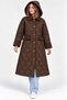 New Season Premium Quality Quilted Long Women's Coat – Hooded Velvet Detailed Buttoned Coat with Pockets - 3