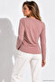Women's Dusty Rose Crew Neck Long Sleeve Cotton Bodysuit - 6