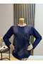Women's Winter Blouse with Feather Motif for Middle-Aged and Older Women