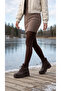 Women's Leather-Look Lace-Up Thick Sole Casual Boots - 6