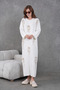 Women's Embroidered Flowy Crew Neck Maxi Knitwear Dress - 6