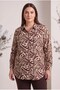 Viscose Inside, Satin Outside, Large Size Shirt, Brown