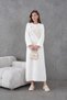 Women's Front Embroidered Relaxed Fit Crew Neck Oversize Knitwear Dress - 7
