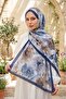 Mira Silk Patterned Cotton Soft Shawl Mena Series (Navy Blue Vizpn Ps66)