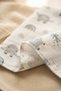 Blue Elephant Patterned Cotton Muslin Baby Blanket with Piping and Embroidered Edges 90*90 cm - 4