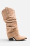 Versay women's bellows mink suede short heel boots a003-k1005 - 2