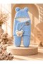100% Cotton Extra Soft Winter Baby Blanket Swaddle Toy Sleeping Bag with Teddy Bear Ears - 5