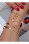 Xuping Dreamcatcher and Feather Motif Multiple Combination Gold Steel Bracelet Set – Vintage Non-Tarnish Stainless Bohemian Women's Jewelry - 2