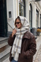 Women's Winter Plaid Patterned Shawl |   Soft Textured Tasseled Shoulder Scarf - 2
