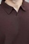 Bitter Brown Polo Collar Jacquard Relaxed Fit Men's Tracksuit Set E7379 - 5